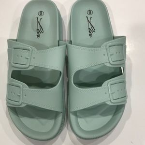 Mint Jelly Platform Sandals -Lia size 9